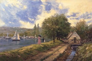 湖畔の散歩 トーマス・キンケード Oil Paintings